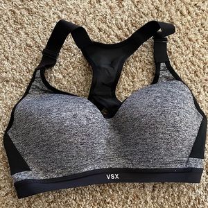 Grey/black VSX sports bra 34C
